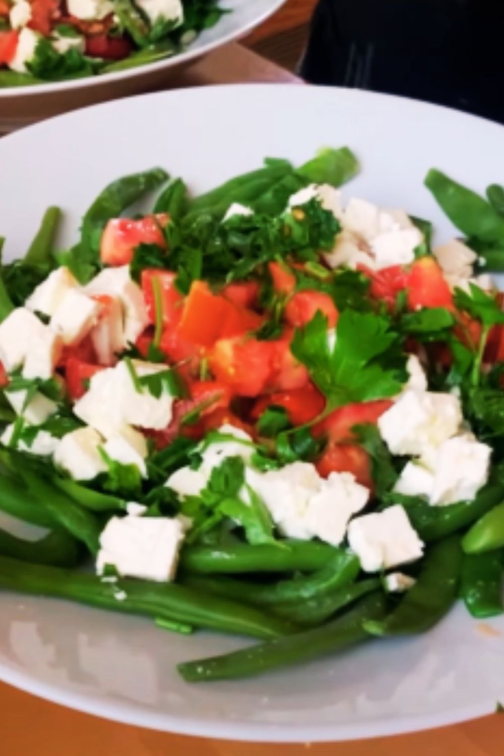 Fresh & Vibrant: Tomato-Green Bean Salad with Chickpeas, Feta, and Dill