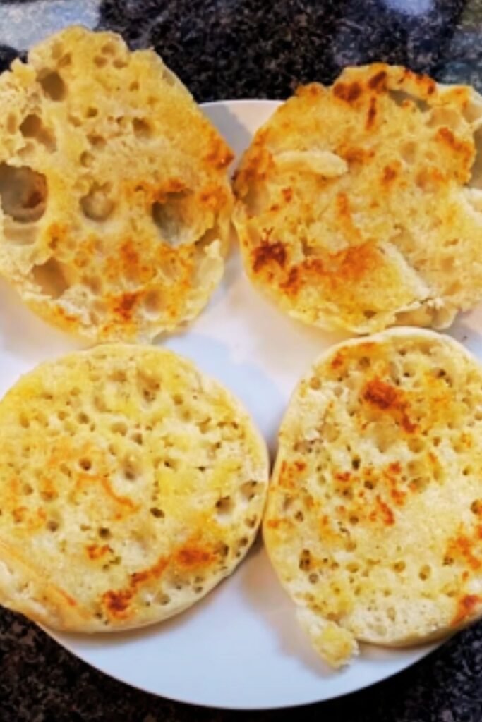 Various English muffin breakfast preparations